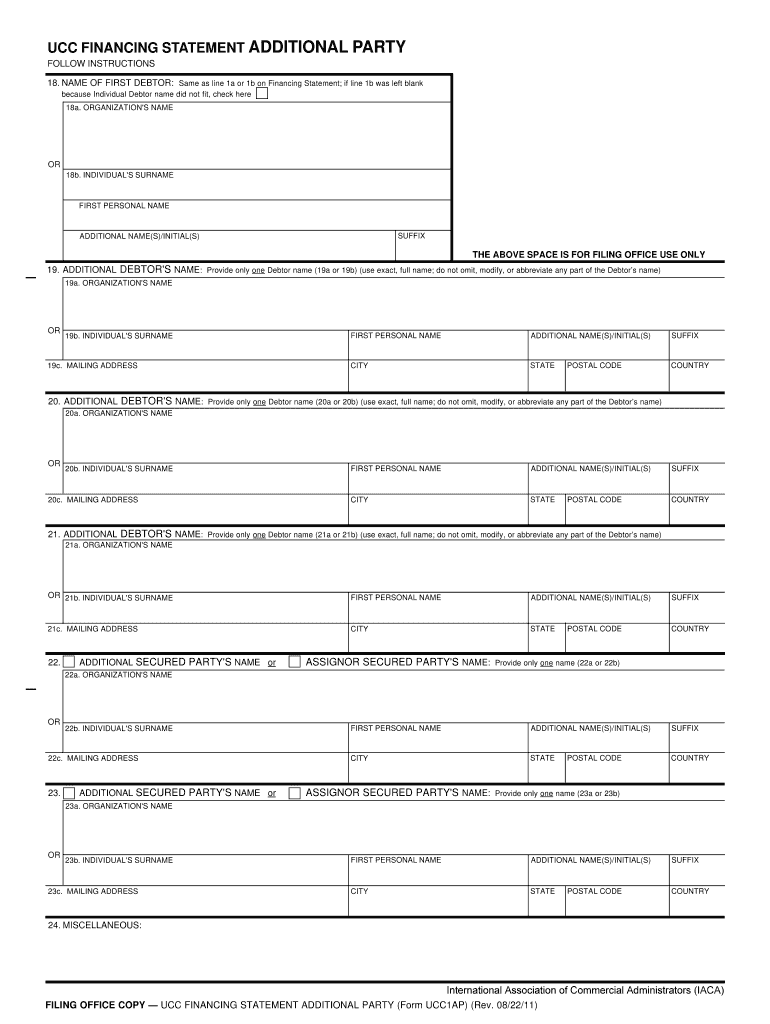 UCC1 AP  Form