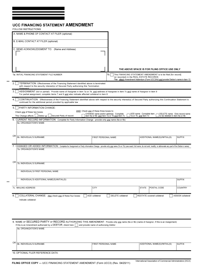 TERMINATION Effectiveness of the Financing Statement Identified above is Terminated  Form