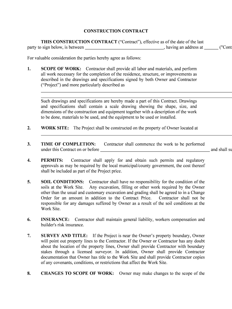 What Happens When the Construction Contract is Not Signed and  Form