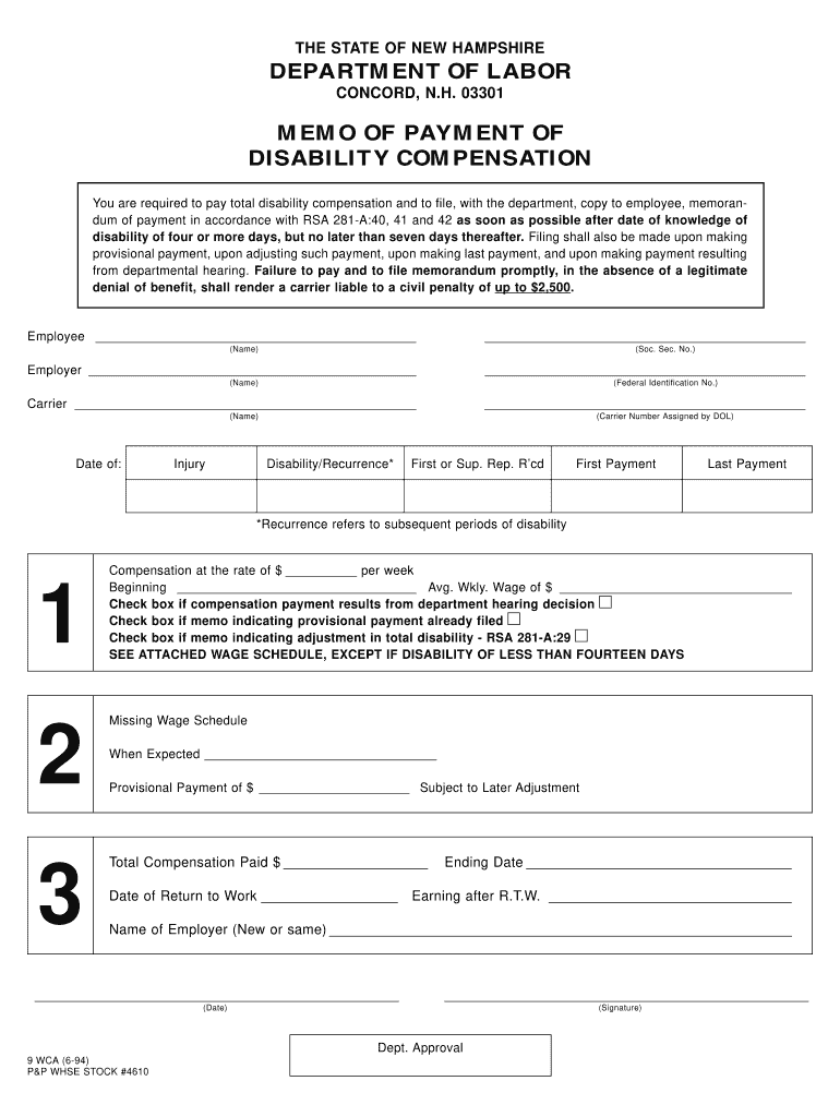 FormsWorkers' Compensation DivisionNH Department of