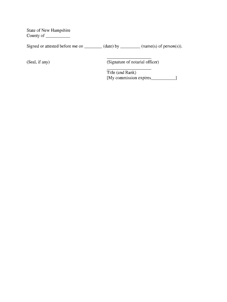 Signed or Attested Before Me on Date by Names of Persons  Form