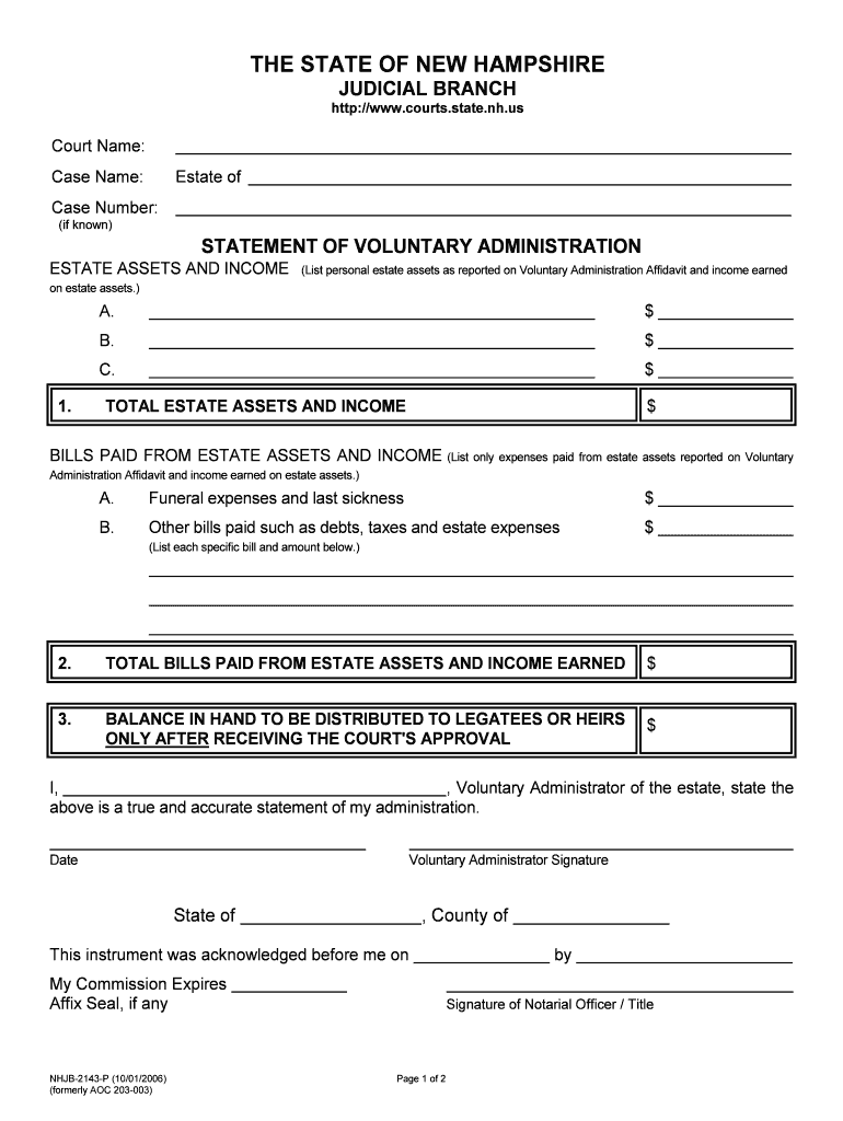 ESTATE ASSETS and INCOME  Form