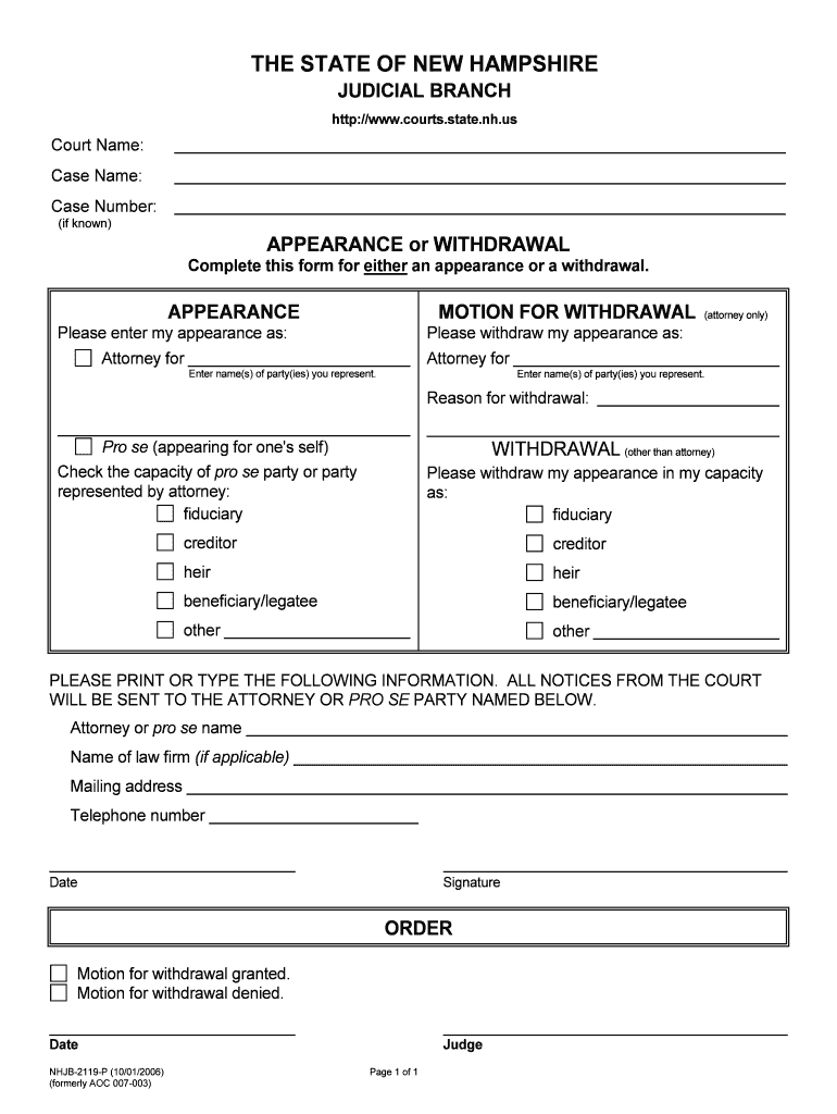 Courts State Nh Us New Hampshire Judicial Branch  Form