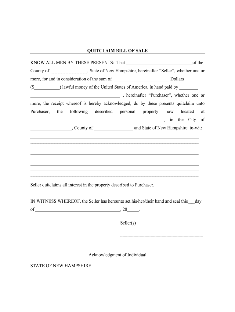 Bill of Sale Form Kansas Quitclaim Deed Form Templates