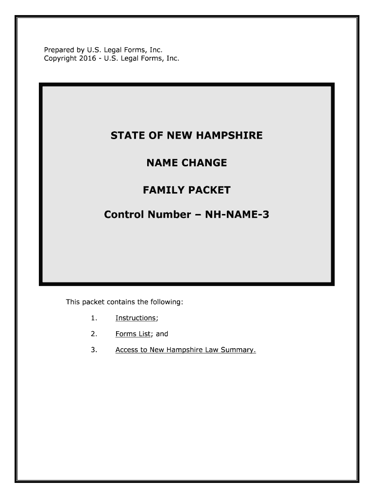 New Hampshire Name Change Forms How to Change