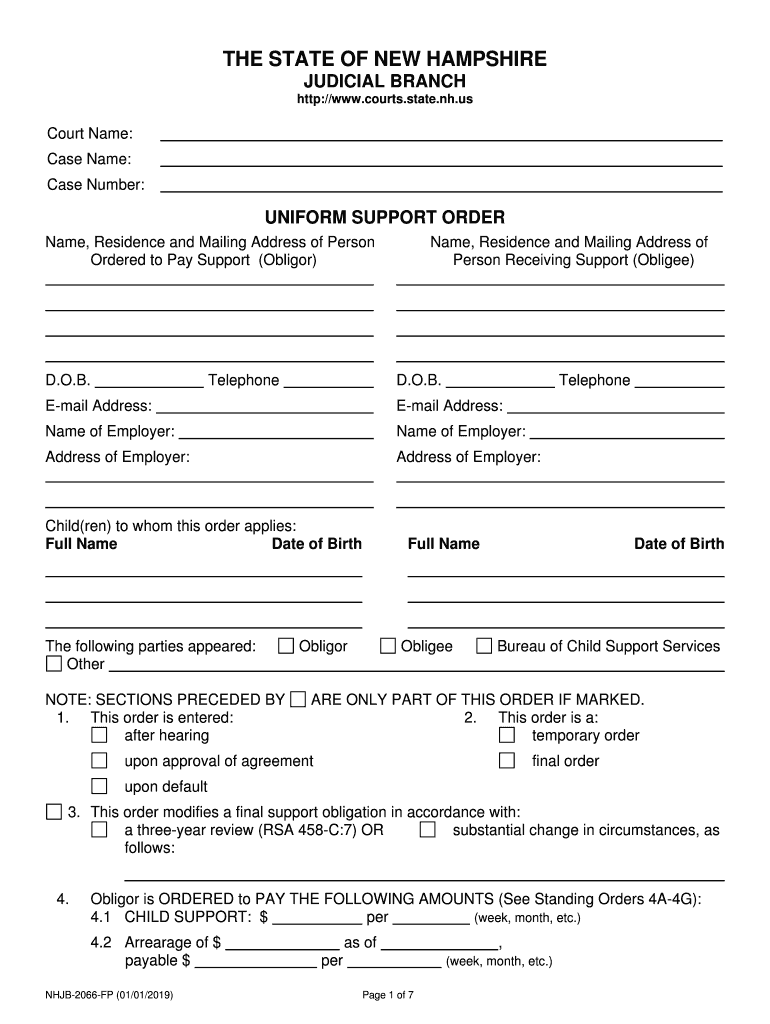 Form NH NHJB 2066 FS Fill Online, Printable