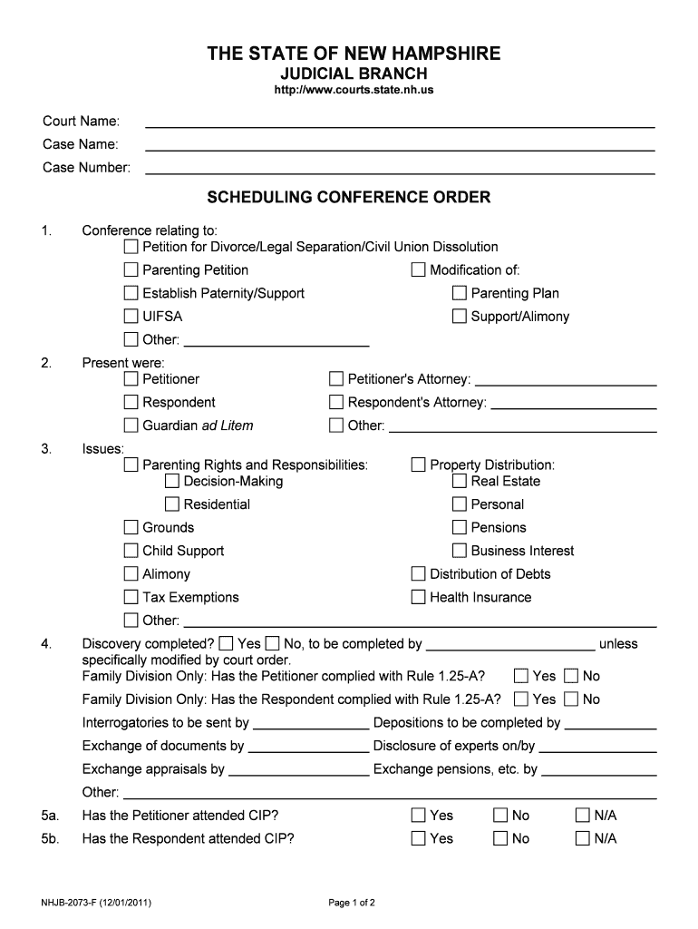 New Hampshire Judicial Branch SEARCH  Form