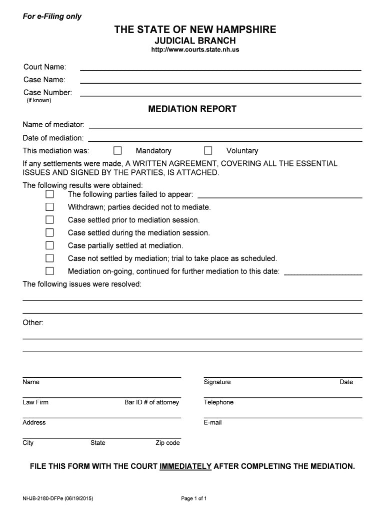 Date of Mediation  Form