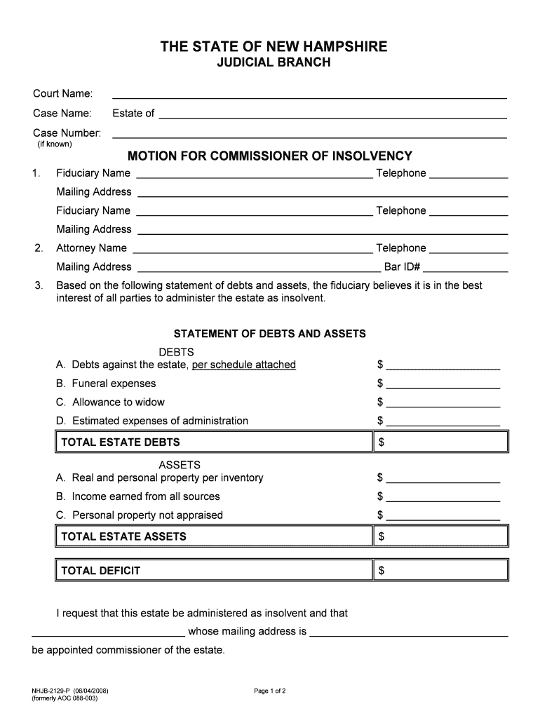 Justia Motion for Extension of Time New Hampshire  Form