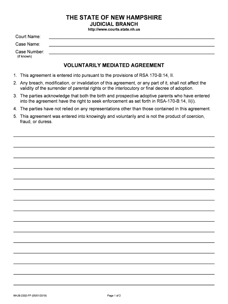 VOLUNTARILY MEDIATED AGREEMENT  Form