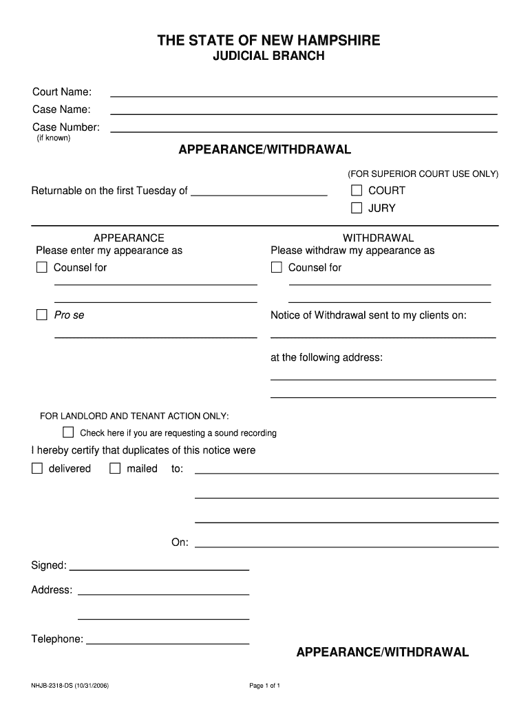 Rule 17 Appearance and Withdrawal  Form
