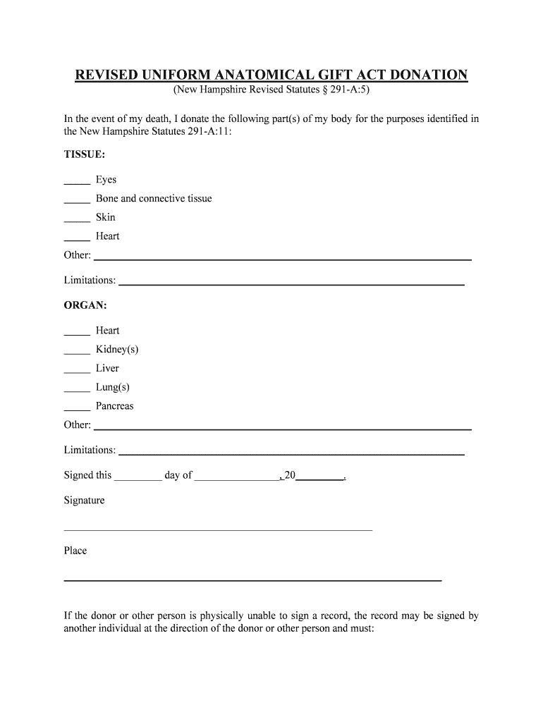New Hampshire Revised Statutes 291 A5  Form