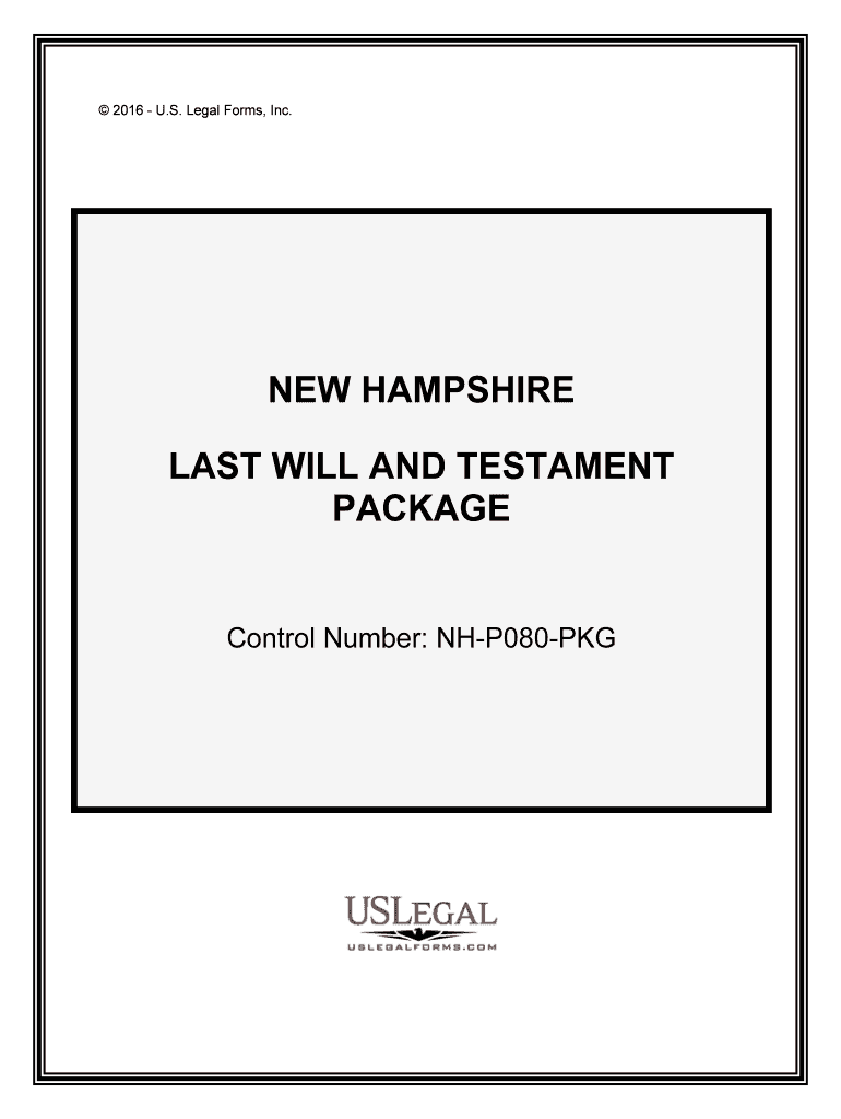 New Hampshire Last Will &amp;amp; Testament Write Your Legal Will  Form