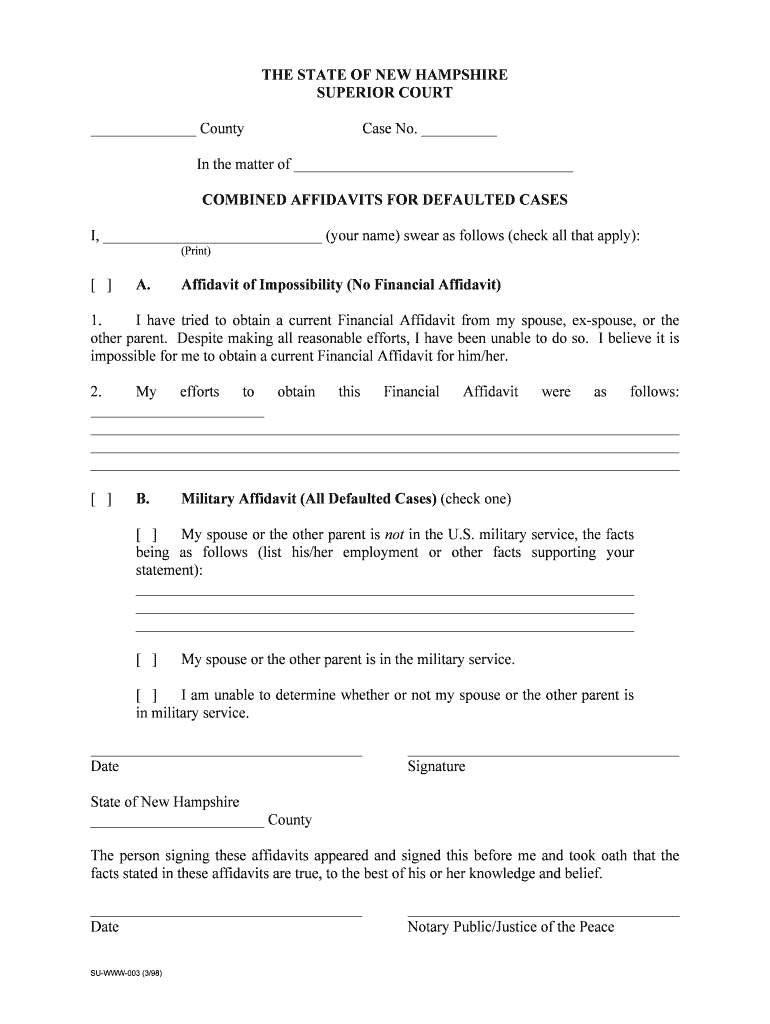 New Hampshire Judicial Branch FAQ  Form