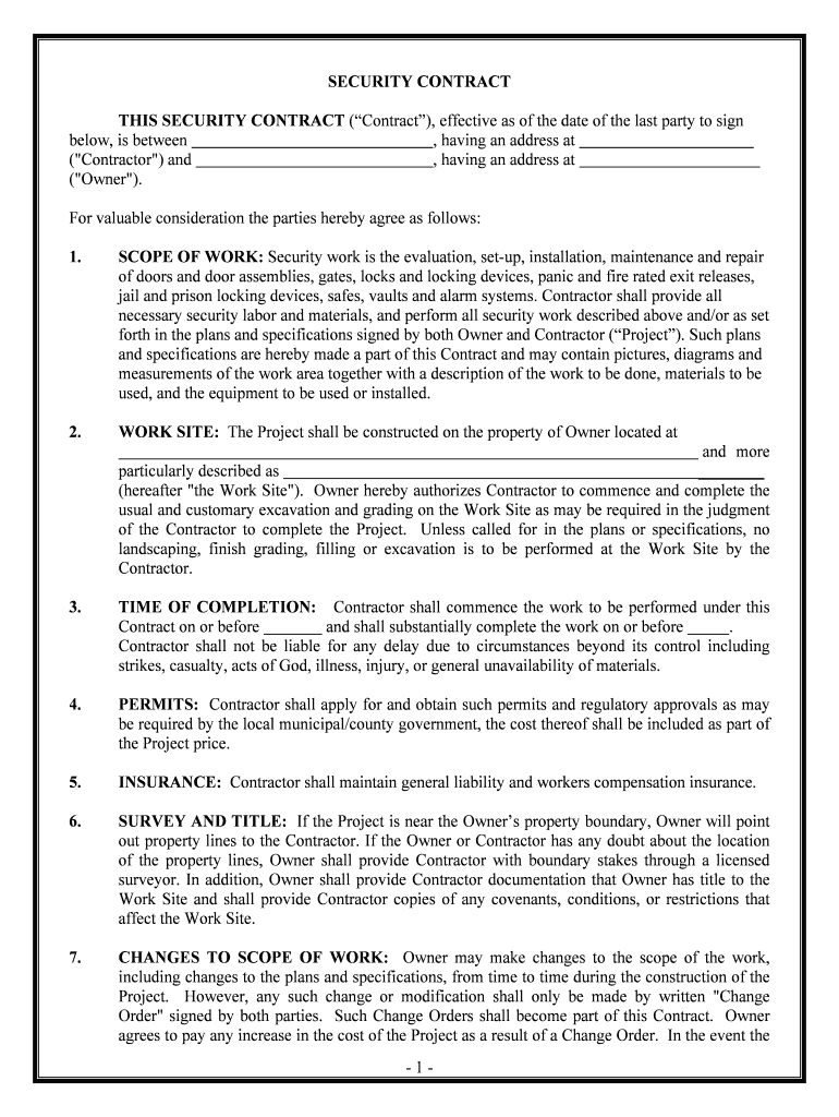 Forth in the Plans and Specifications Signed by Both Owner and Contractor Project  Form