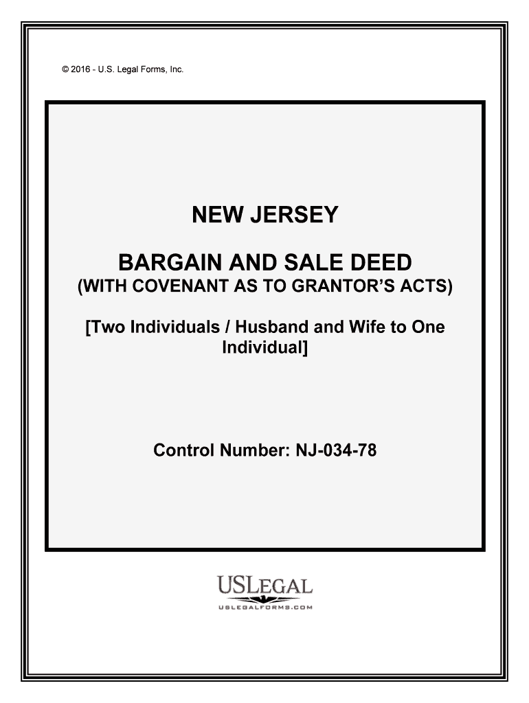 New Jersey Bargain and Sale Deed FormsDeeds Com