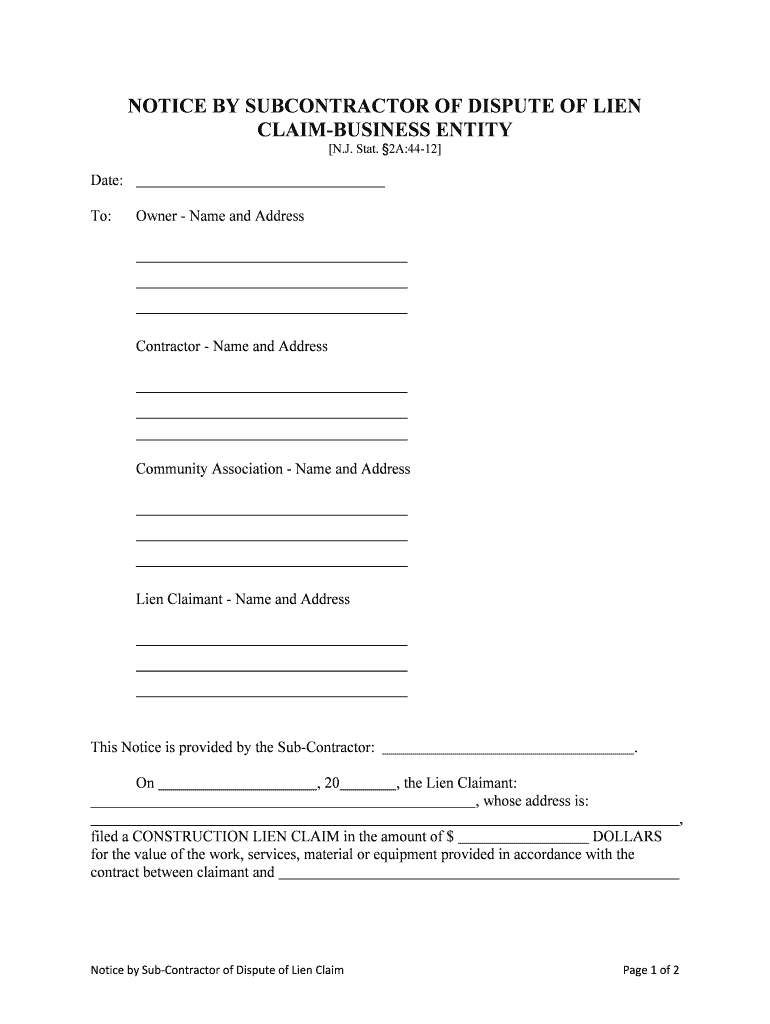 Fill and Sign the Construction Liens in Practice Nj Greenbaum Rowe Smith Form
