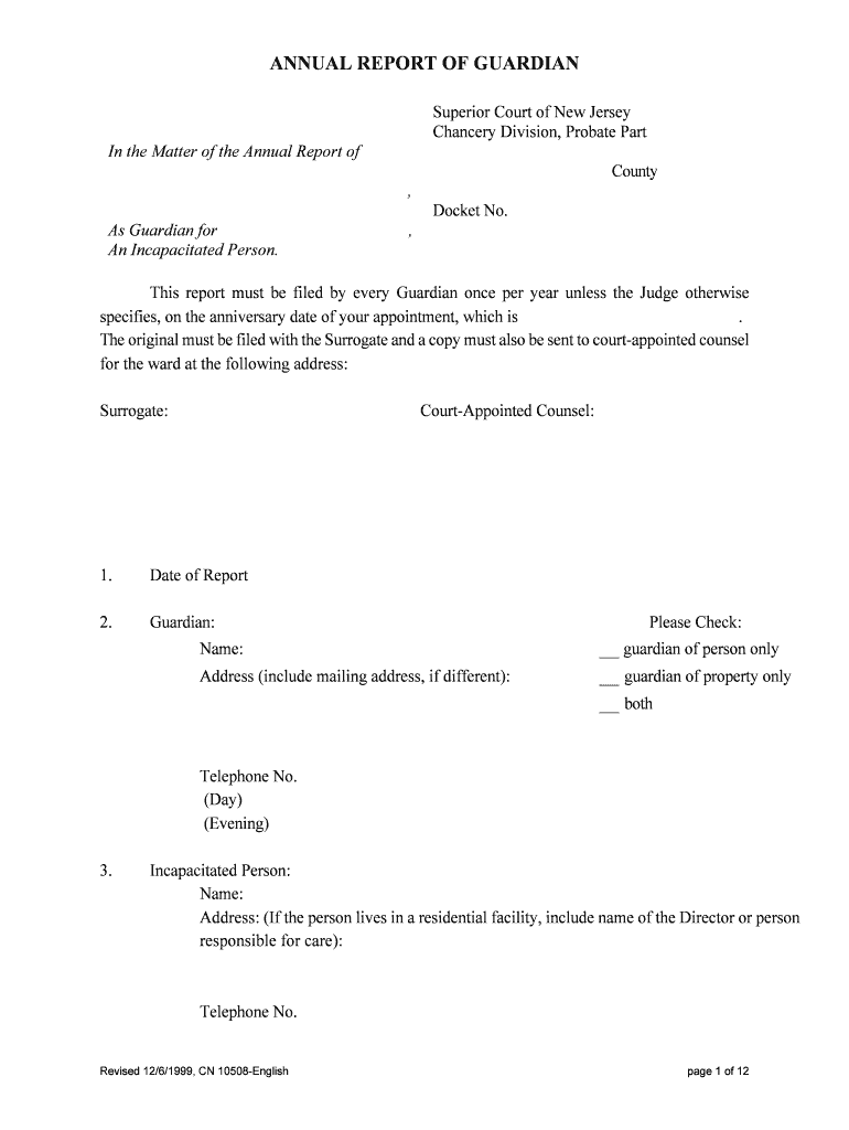 Chancery Division, Probate Part  Form