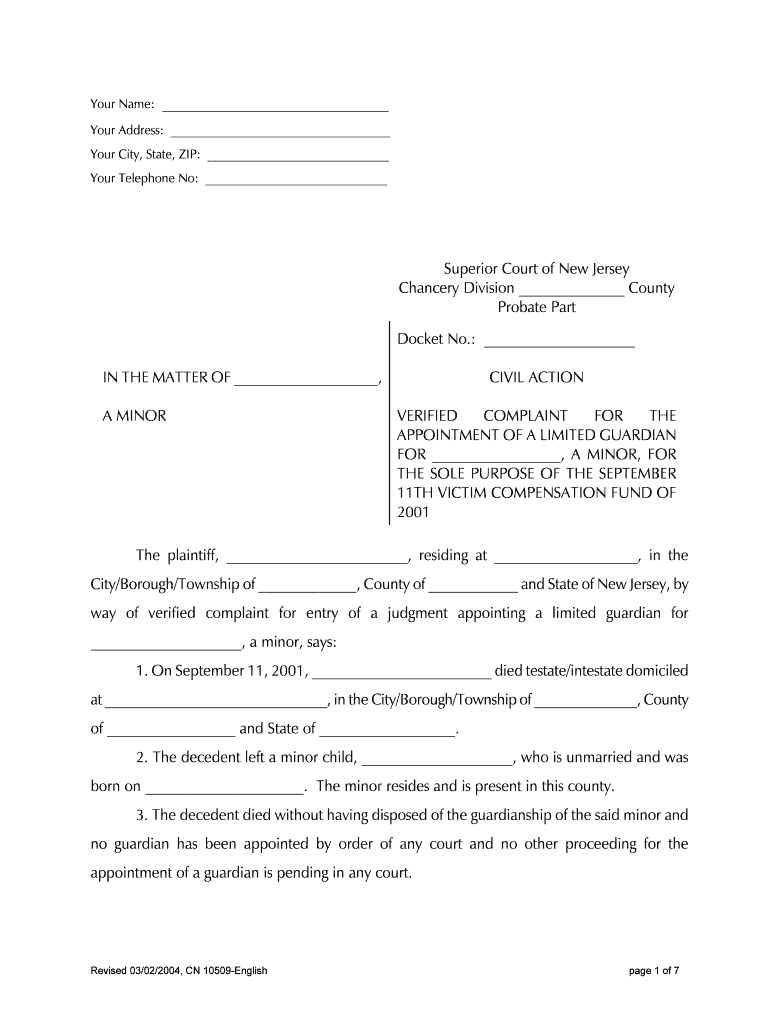 APPOINTMENT of a LIMITED GUARDIAN  Form