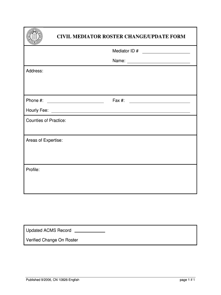 Counties of Practice  Form