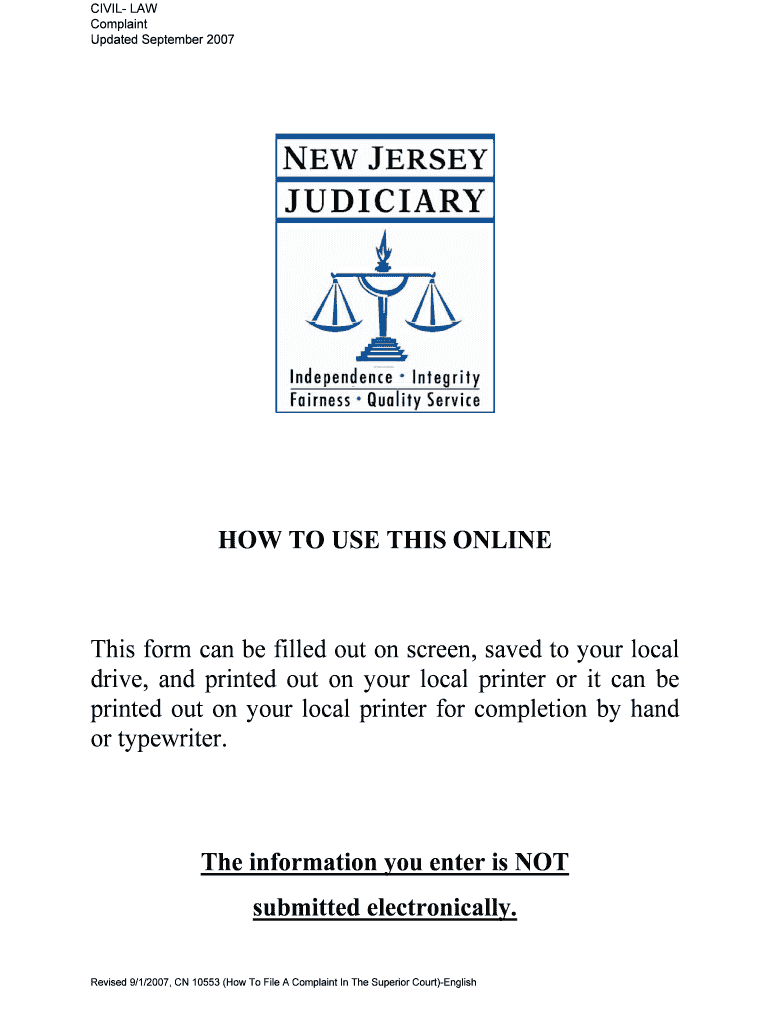 Please Start by Downloading a Blank Complaint Form from Www