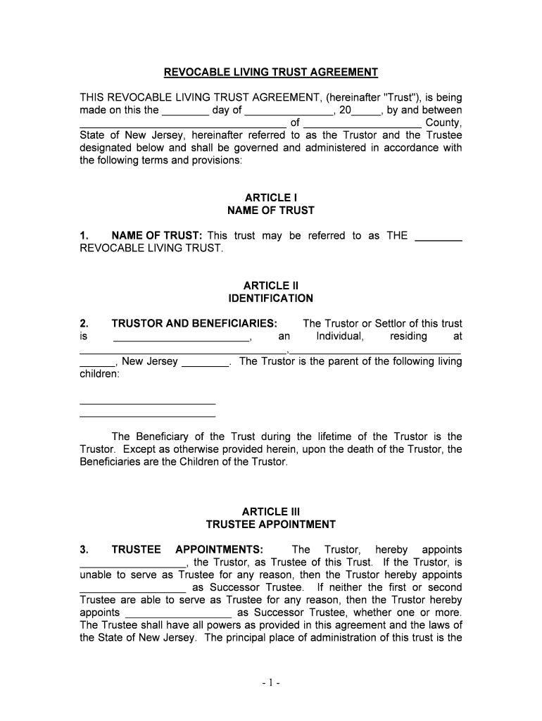 TRUSTEE APPOINTMENTS  Form