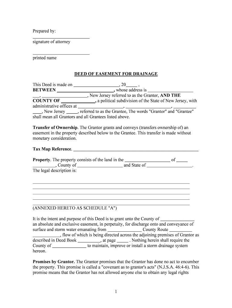 DEED of EASEMENT &amp;amp;amp; MAINTENANCE AGREEMENT for STORMWATER  Form