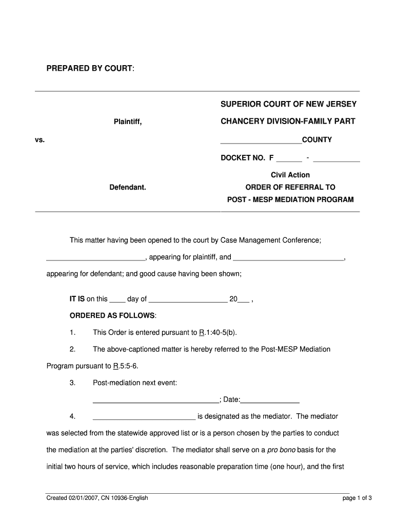 PREPARED by COURT  Form