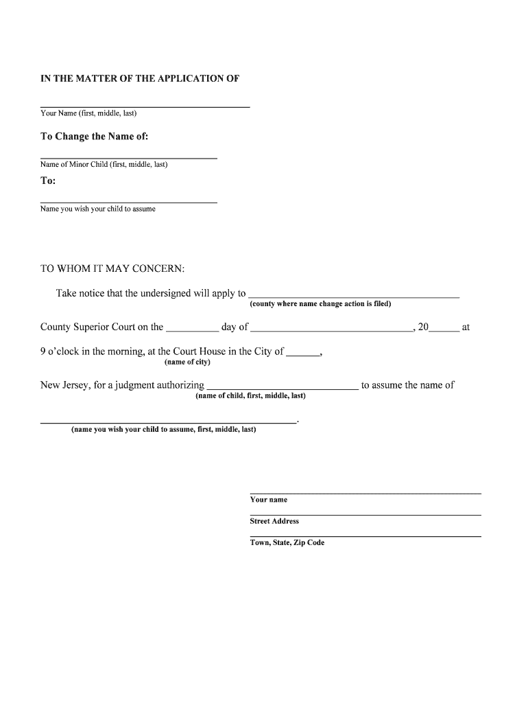 How to Ask the Court to Change the Name of Your Minor  Form