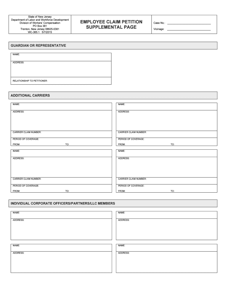 WC 365  Form