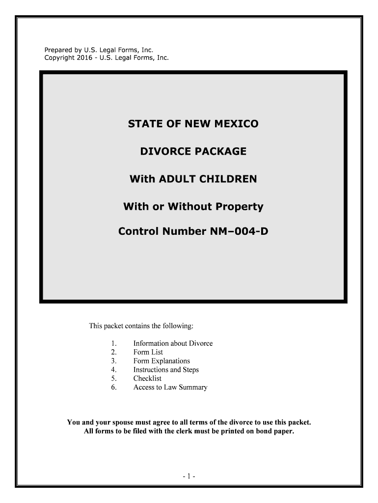 Control Number NM004 D  Form