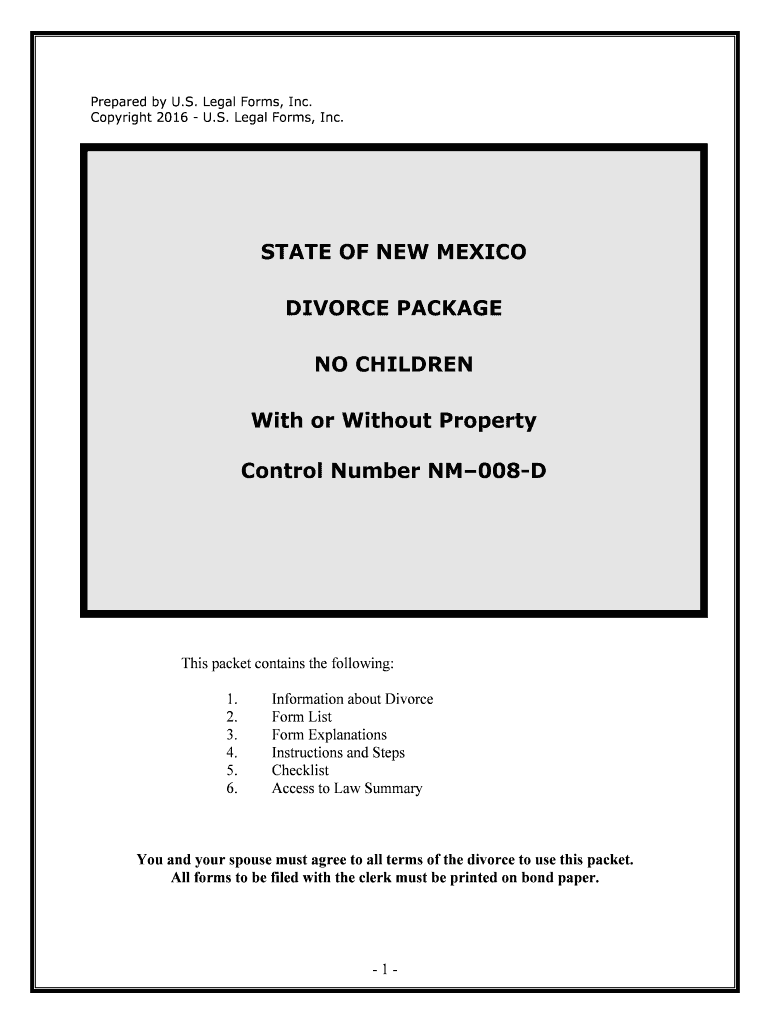 Control Number NM008 D  Form
