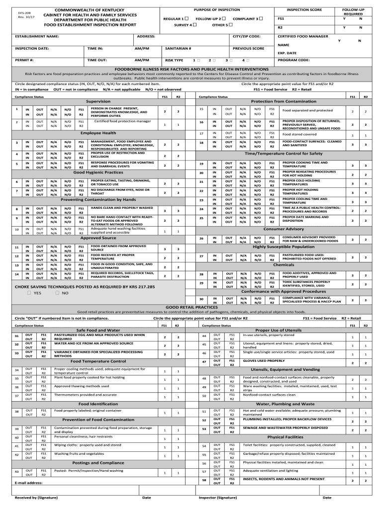  Food InspectionsNorthern Kentucky Health Department 2017-2024