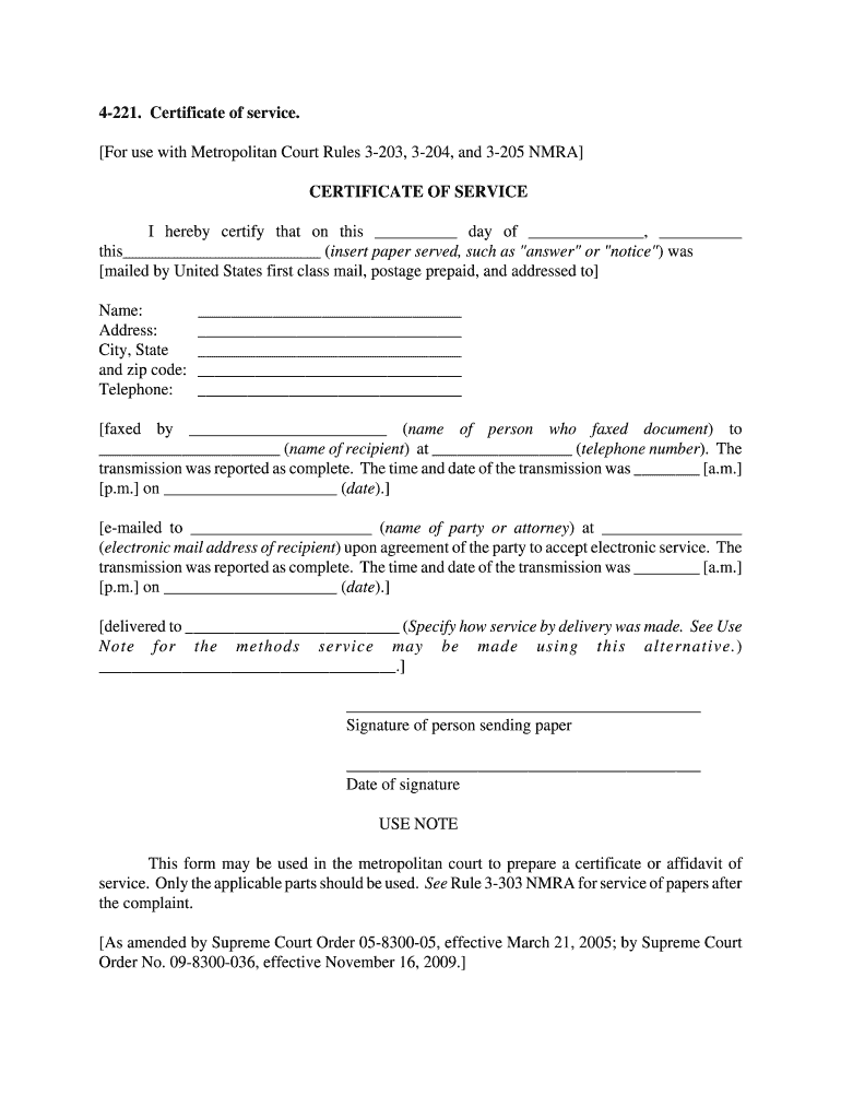 For Use with Metropolitan Court Rules 3 203, 3 204, and 3 205 NMRA  Form