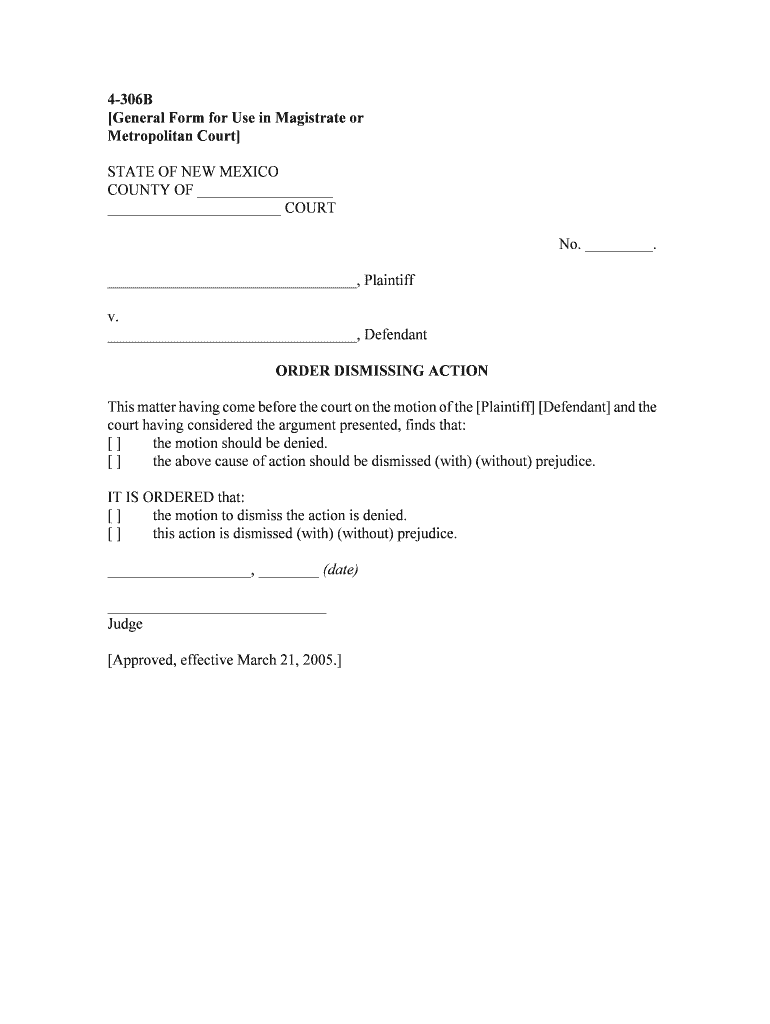 General Form for Use in Magistrate or