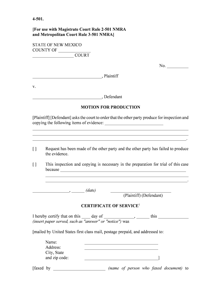 Rule 1 041 Dismissal of Actions, N M R Civ P Dist Ct 1  Form