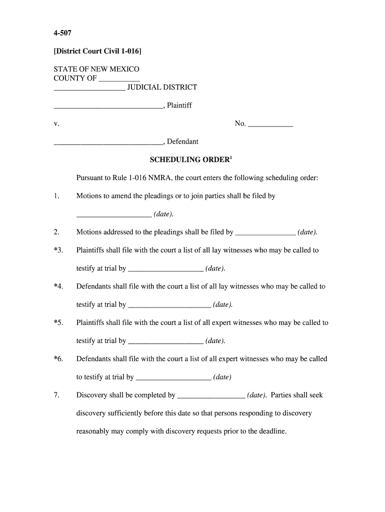 Fillable Online Nmsupremecourt Nmcourts 4 507 District Court  Form