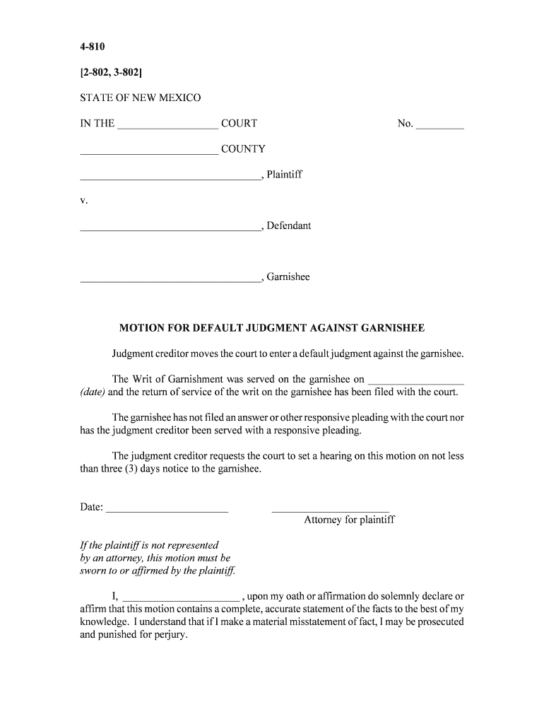 Affidavit of Garnishment Casetext  Form