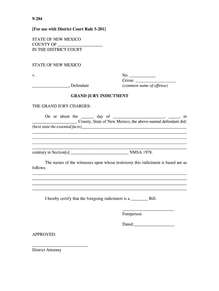 For Use with District Court Rule 5 201  Form