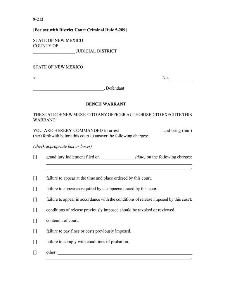 For Use with District Court Criminal Rule 5 209  Form