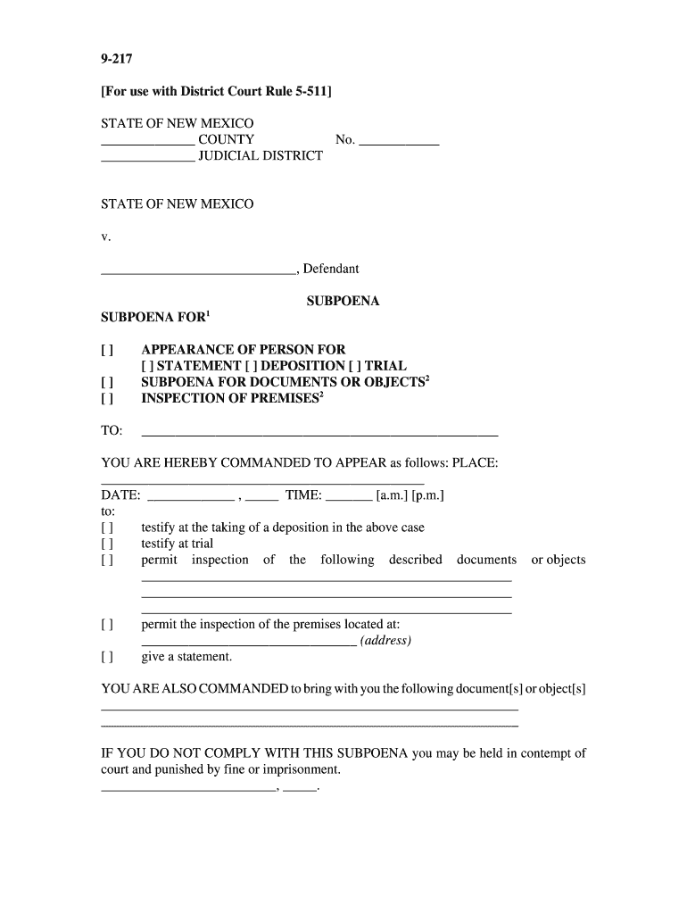 For Use with District Court Rule 5 511  Form
