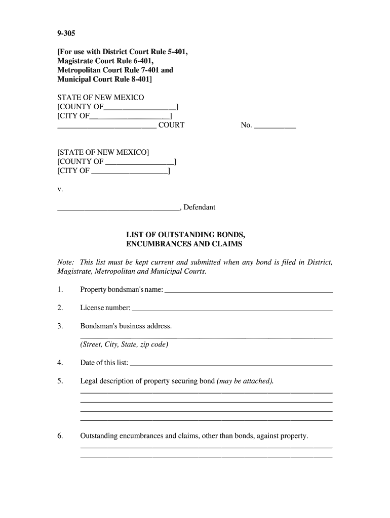 For Use with District Court Rule 5 401,  Form
