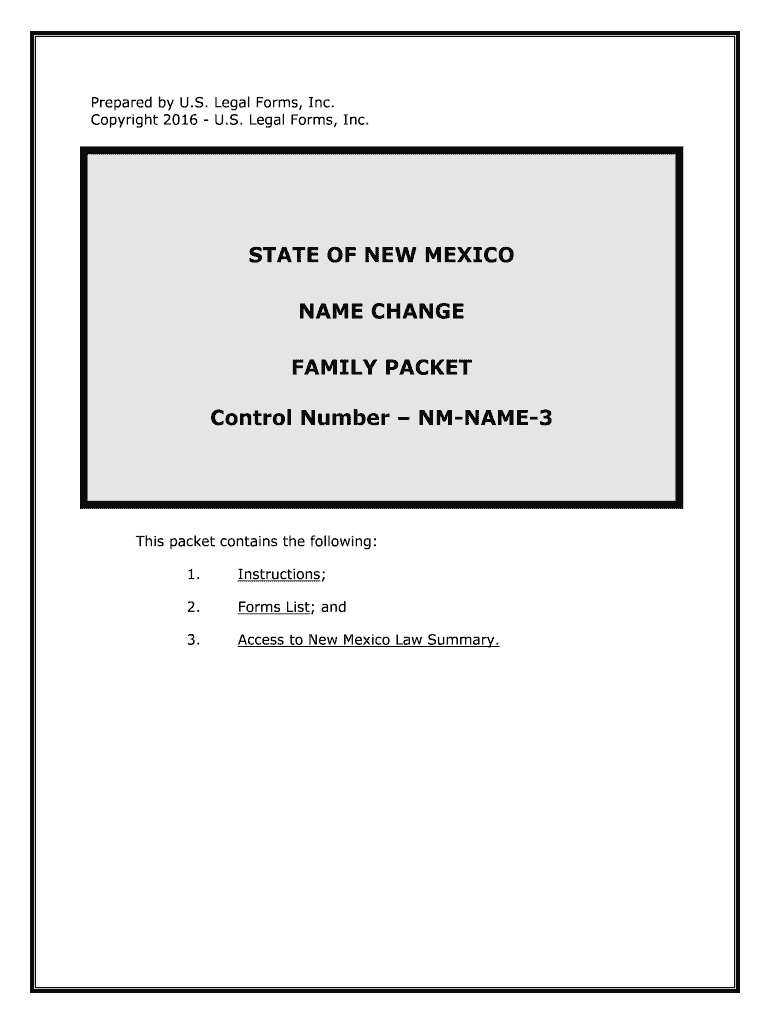 Control Number NM NAME 3  Form