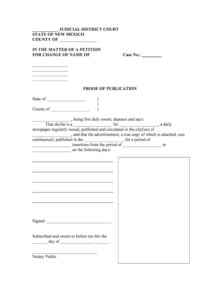 New Mexico Adult Name Change Adult Name Change  Form