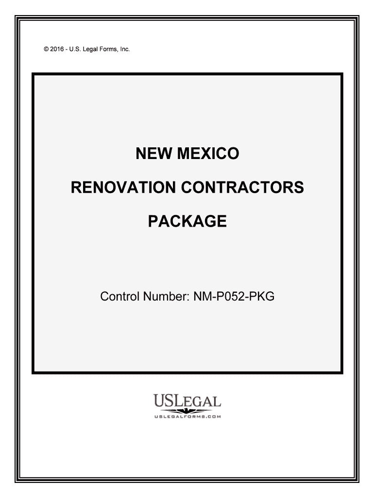 Control Number NM P052 PKG  Form