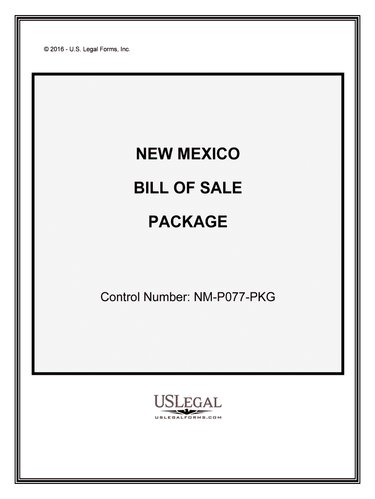Bill of Sale New Mexico Auto BOS Contract Form Forms Legal