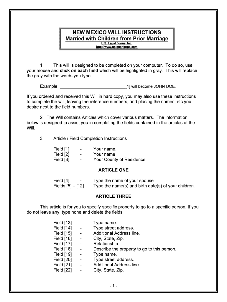 The Beneficiaries Named in the Will  Form