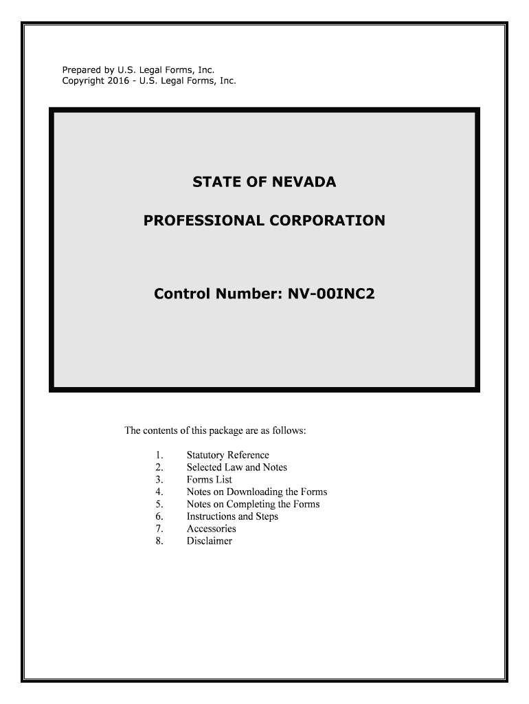 Control Number NV 00INC2  Form