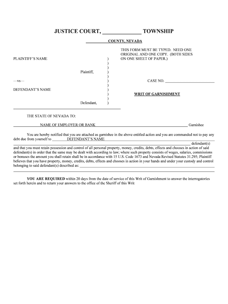 Justice Court, Las Vegas Township Justice Cour  Form