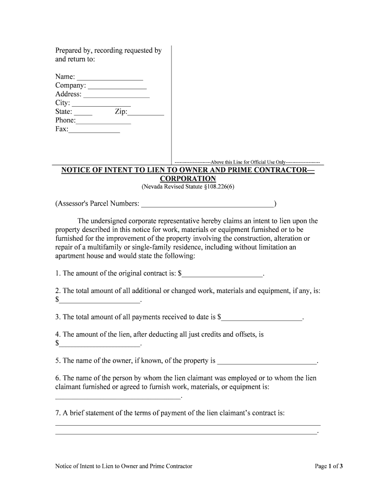 Nevada Revised Statute 108  Form
